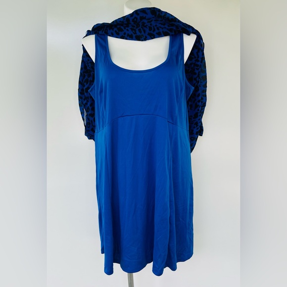 Torrid Animal Print Chiffon Shirtdress 3X 
Going Wild Blue Leopard100%Polyester - Picture 11 of 16